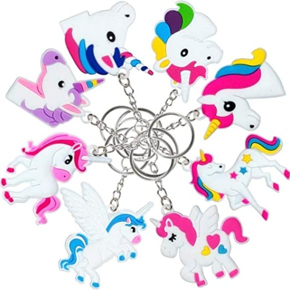 8 Unicorn Keychain's cute for any occasion. White, pink, purple, yellow - Picture 2 of 15